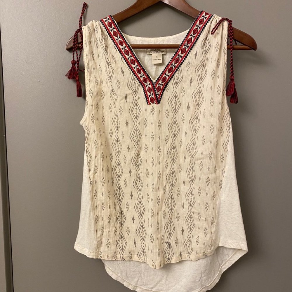 Lucky Brand Embroidered Sleeveless Top